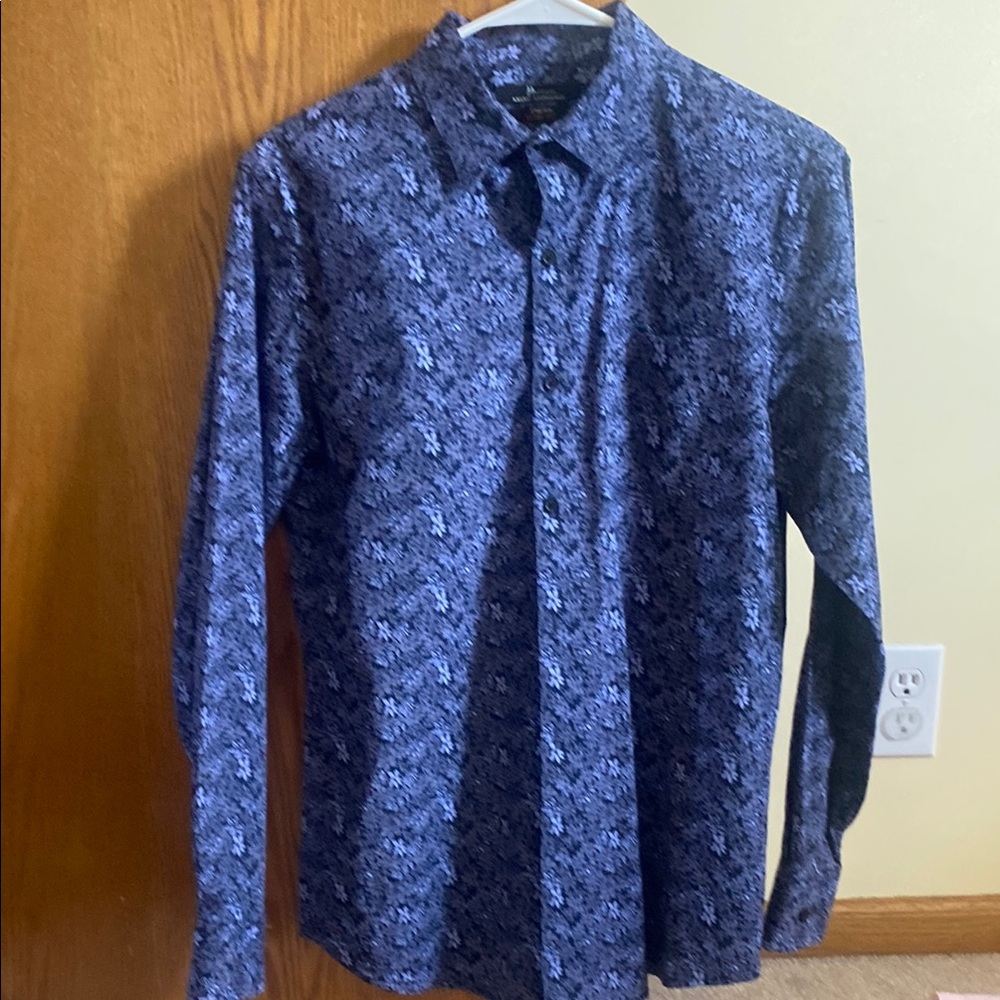Men's Blue Patterned Shirt